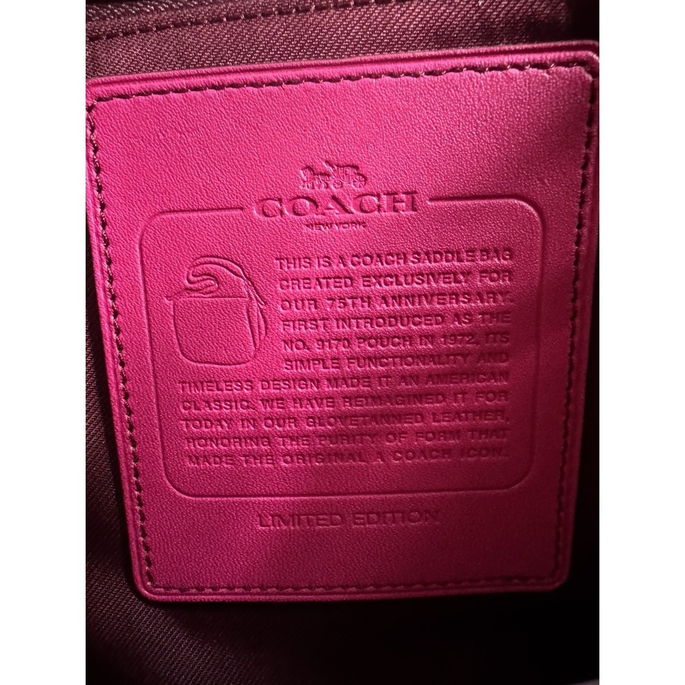 Coach 75th Anniversary Pink Raspberry Crossbody Shoulder Bag Limited Edition - Picture 9 of 9